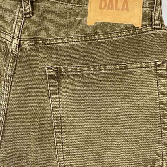 Dala Women’s Jeans Dark Olive Green Size 27 Shore Full Loose Straight Cotton - Picture 2 of 8